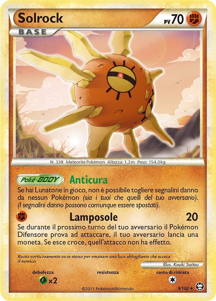 Solrock 9/102 — Battaglie Trionfali (Italian Pokémon TCG card)
