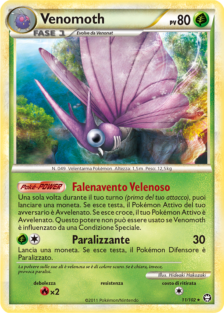Venomoth 11/102 — Battaglie Trionfali (Italian Pokémon TCG card)