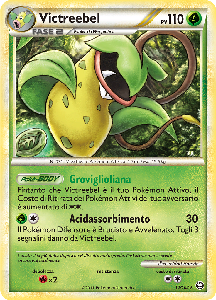 Victreebel 12/102 — Battaglie Trionfali (Italian Pokémon TCG card)