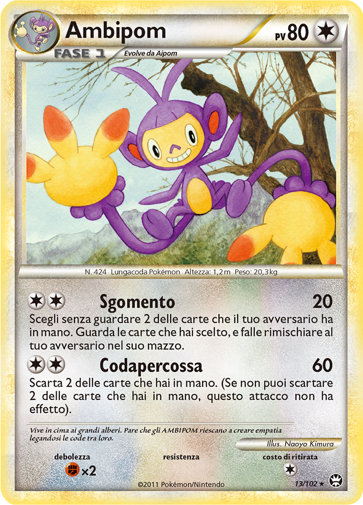 Ambipom 13/102 — Battaglie Trionfali (Italian Pokémon TCG card)