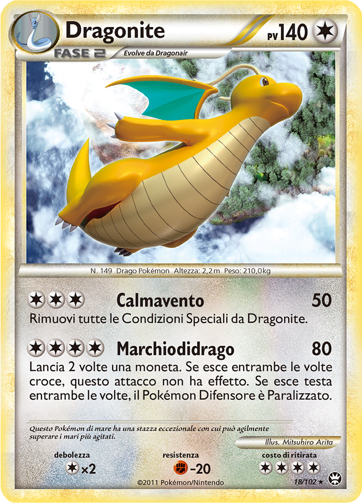 Dragonite 18/102 — Battaglie Trionfali (Italian Pokémon TCG card)