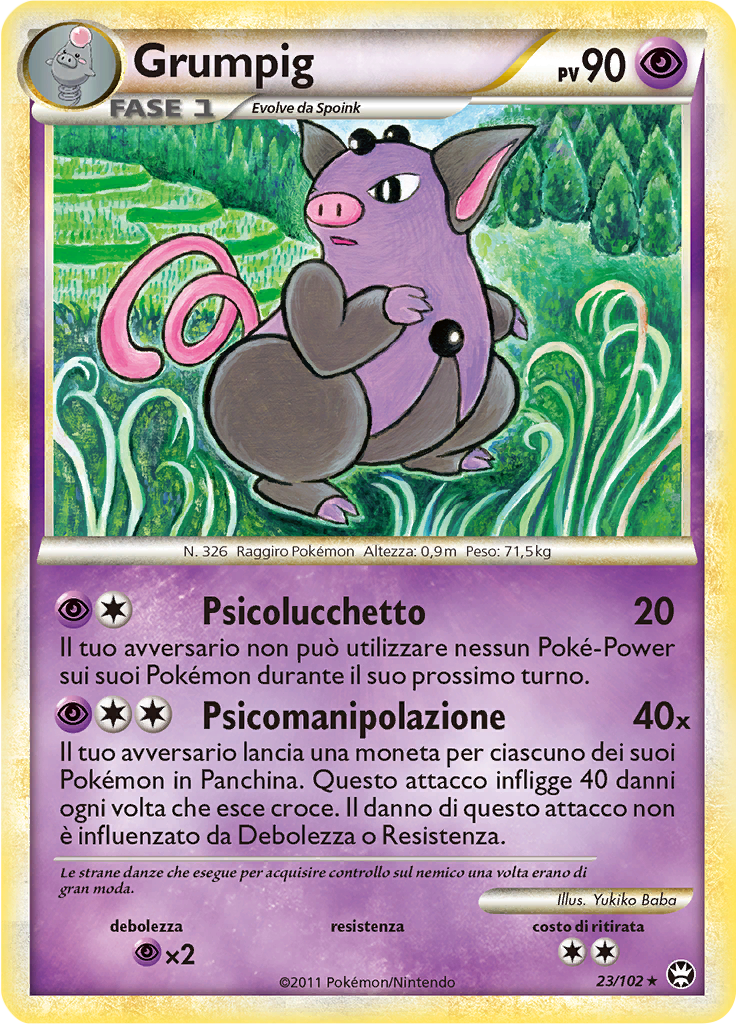 Grumpig 23/102 — Battaglie Trionfali (Italian Pokémon TCG card)