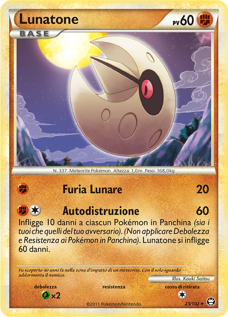 Lunatone 25/102 — Battaglie Trionfali (Italian Pokémon TCG card)