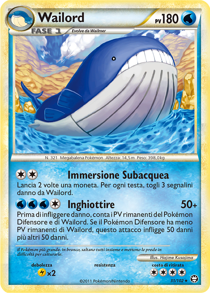 Wailord 31/102 — Battaglie Trionfali (Italian Pokémon TCG card)