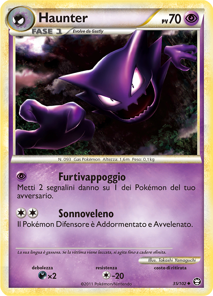 Haunter 35/102 — Battaglie Trionfali (Italian Pokémon TCG card)