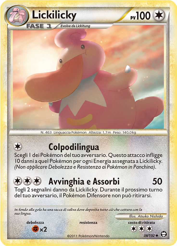 Lickilicky 38/102 — Battaglie Trionfali (Italian Pokémon TCG card)
