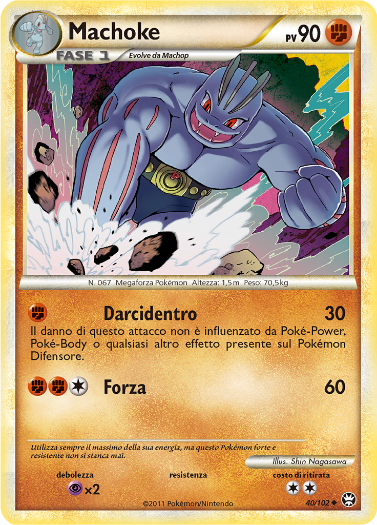 Machoke 40/102 — Battaglie Trionfali (Italian Pokémon TCG card)