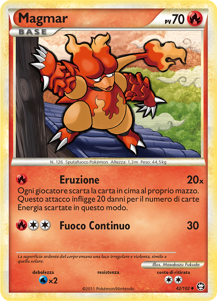 Magmar 42/102 — Battaglie Trionfali (Italian Pokémon TCG card)