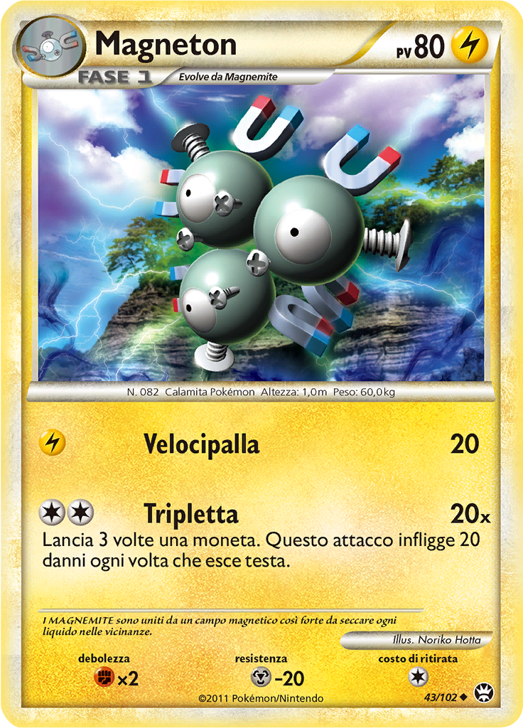 Magneton 43/102 — Battaglie Trionfali (Italian Pokémon TCG card)