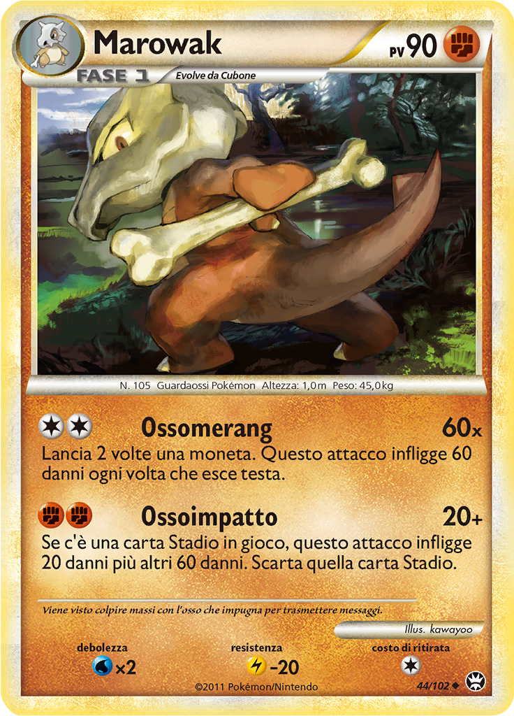 Marowak 44/102 — Battaglie Trionfali (Italian Pokémon TCG card)