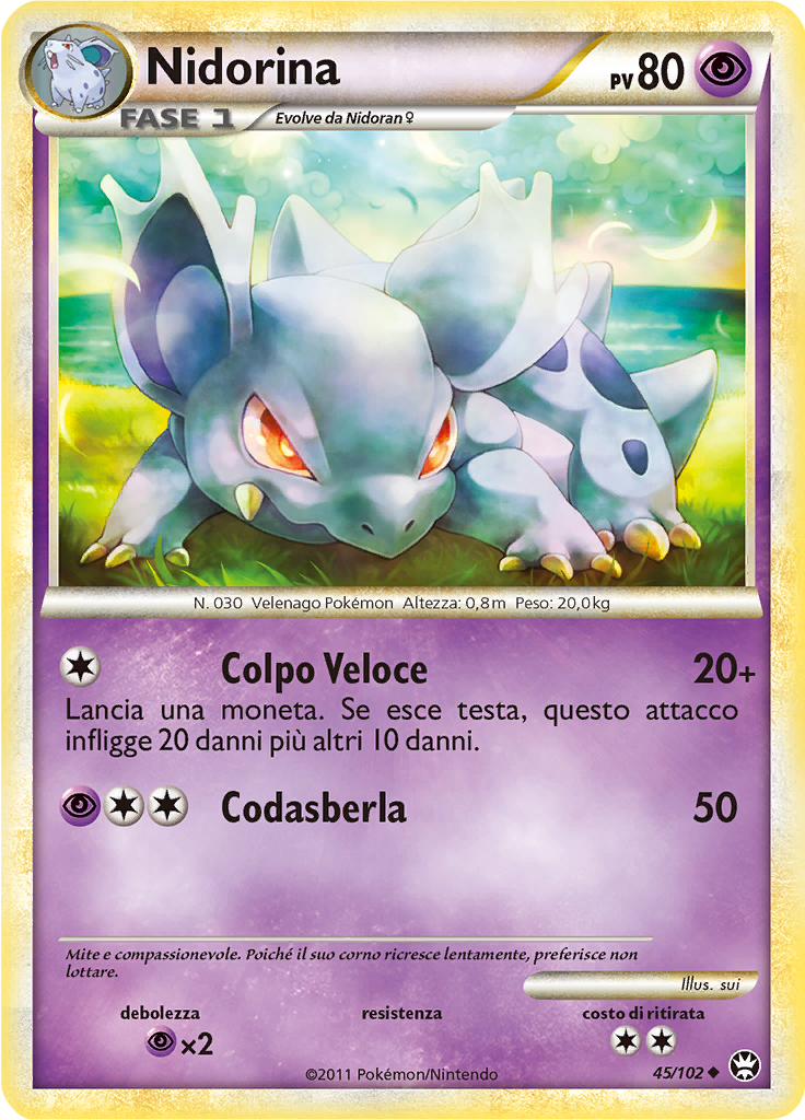 Nidorina 45/102 — Battaglie Trionfali (Italian Pokémon TCG card)