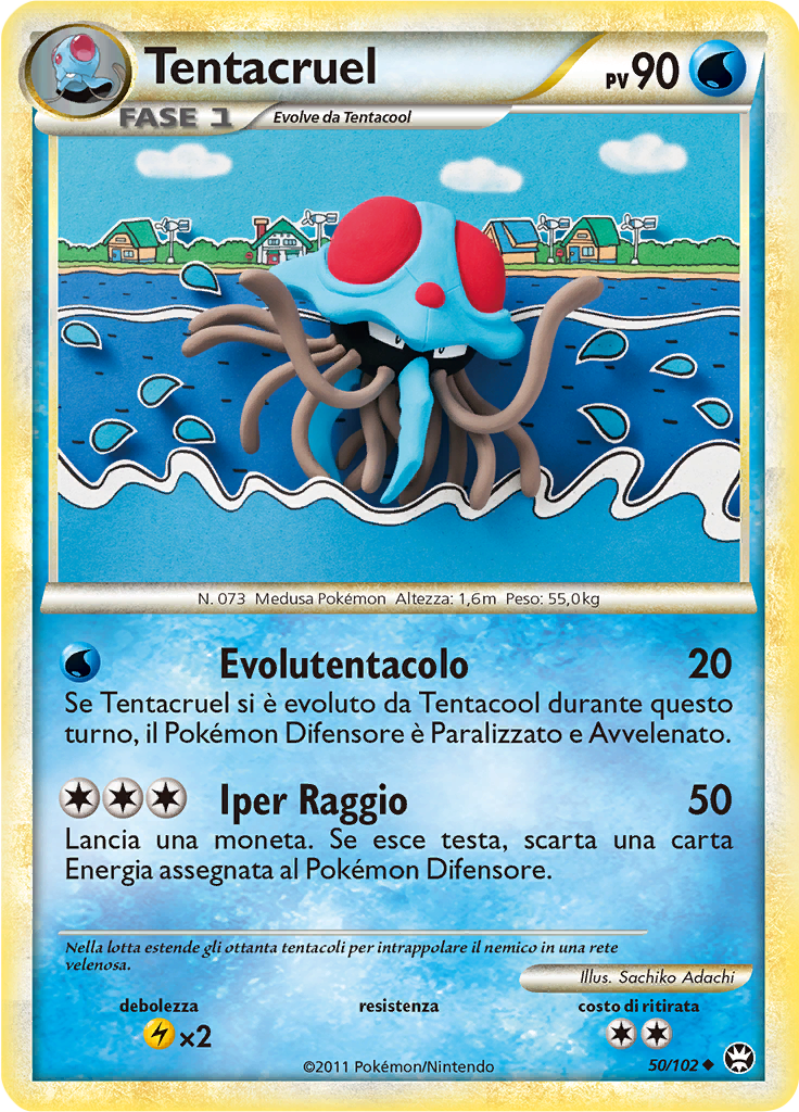 Tentacruel 50/102 — Battaglie Trionfali (Italian Pokémon TCG card)