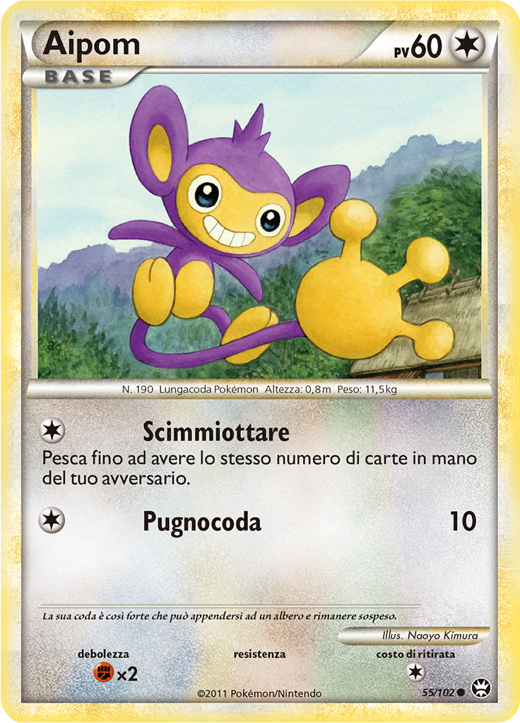 Aipom 55/102 — Battaglie Trionfali (Italian Pokémon TCG card)