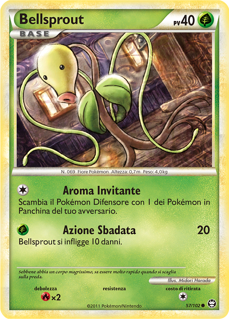 Bellsprout 57/102 — Battaglie Trionfali (Italian Pokémon TCG card)