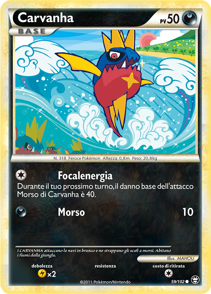Carvanha 59/102 — Battaglie Trionfali (Italian Pokémon TCG card)