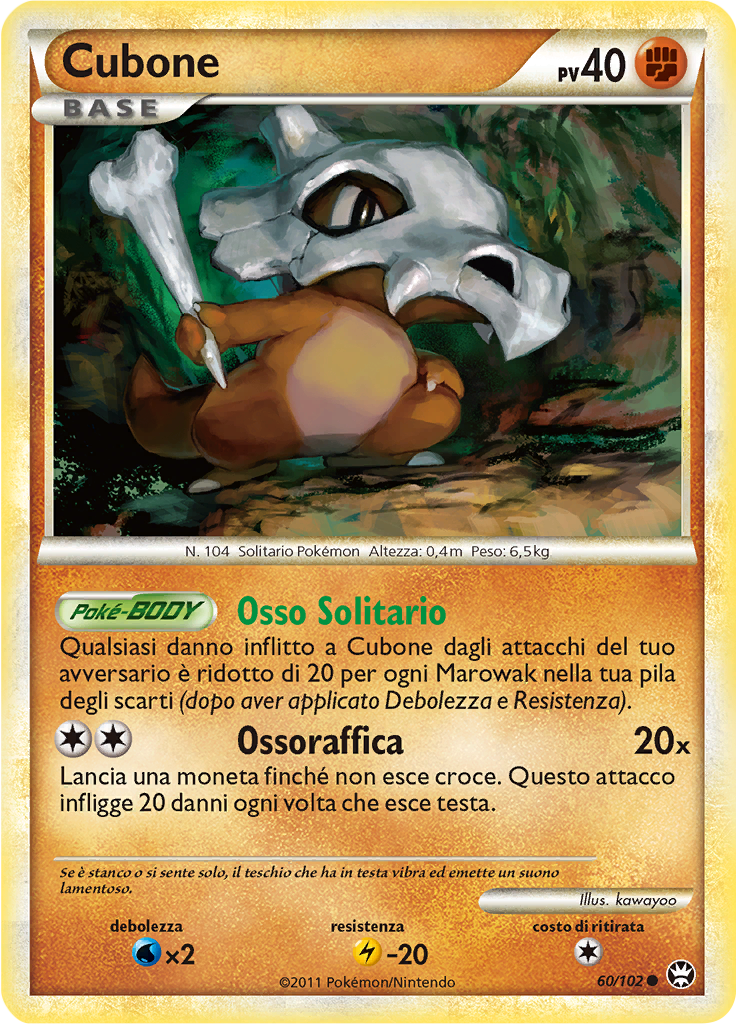 Cubone 60/102 — Battaglie Trionfali (Italian Pokémon TCG card)