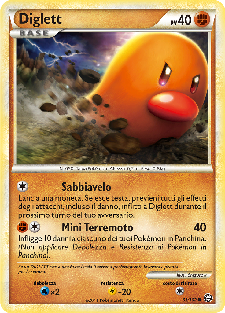 Diglett 61/102 — Battaglie Trionfali (Italian Pokémon TCG card)