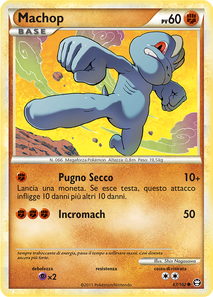 Machop 67/102 — Battaglie Trionfali (Italian Pokémon TCG card)