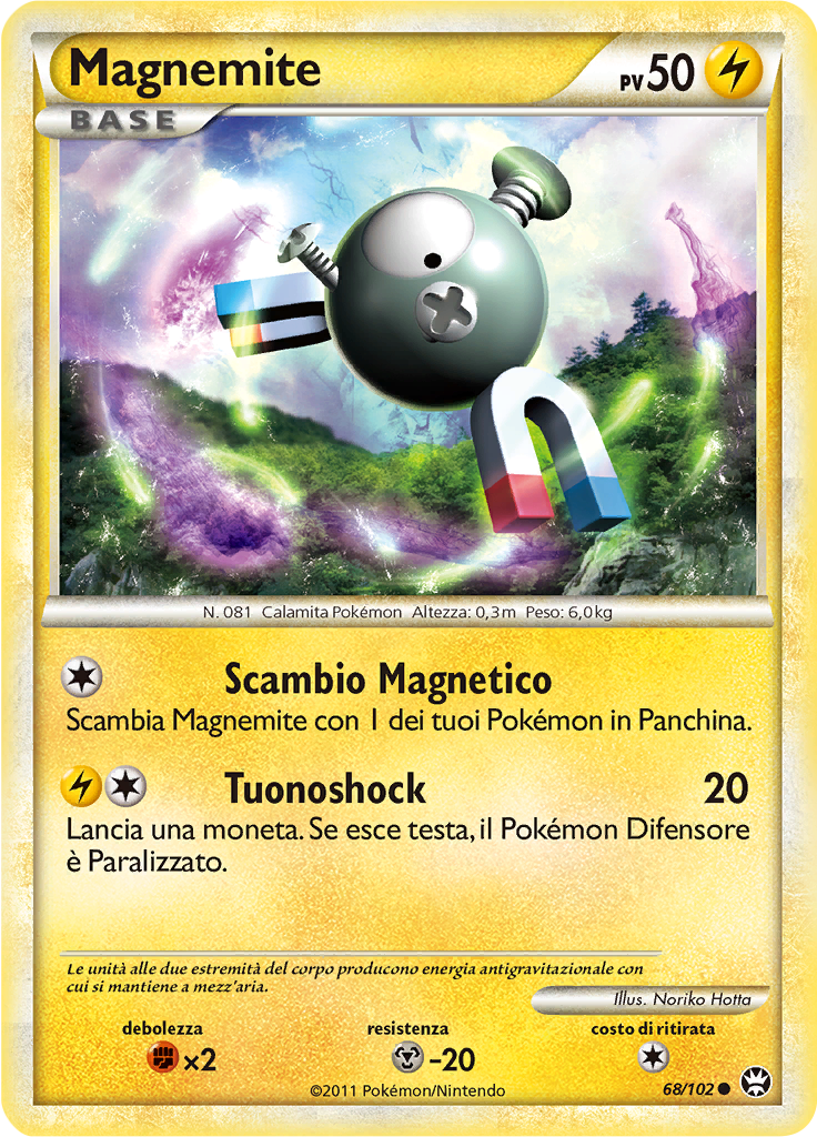 Magnemite 68/102 — Battaglie Trionfali (Italian Pokémon TCG card)