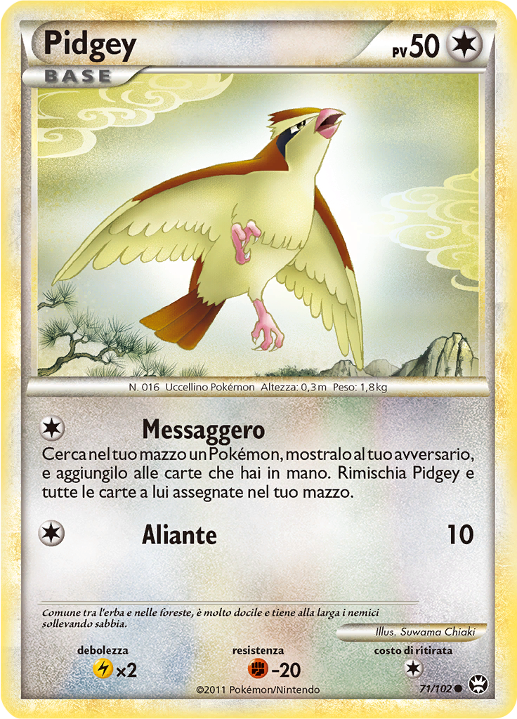 Pidgey 71/102 — Battaglie Trionfali (Italian Pokémon TCG card)