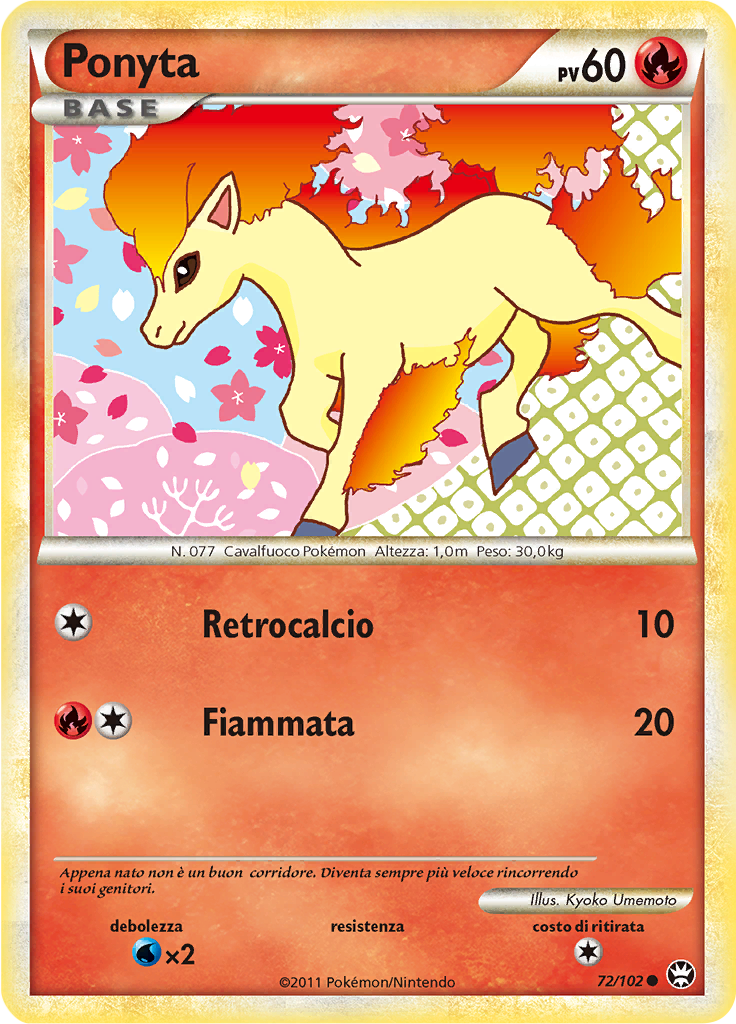 Ponyta 72/102 — Battaglie Trionfali (Italian Pokémon TCG card)