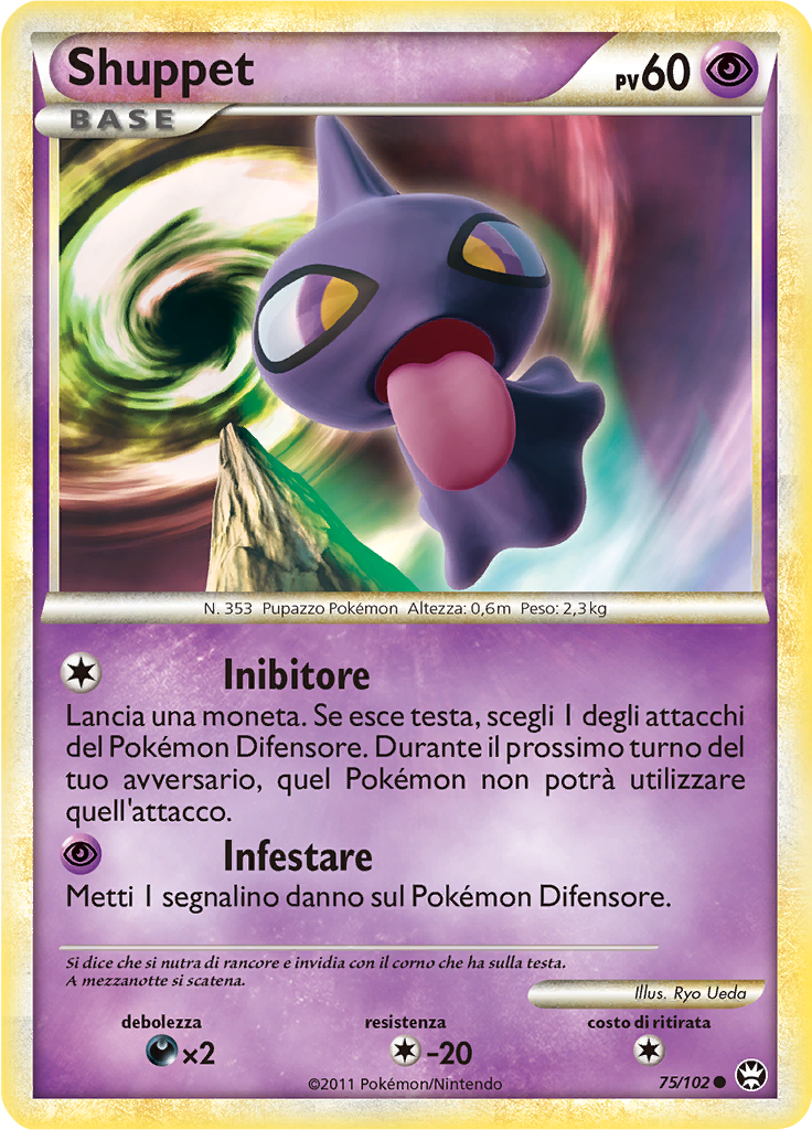 Shuppet 75/102 — Battaglie Trionfali (Italian Pokémon TCG card)
