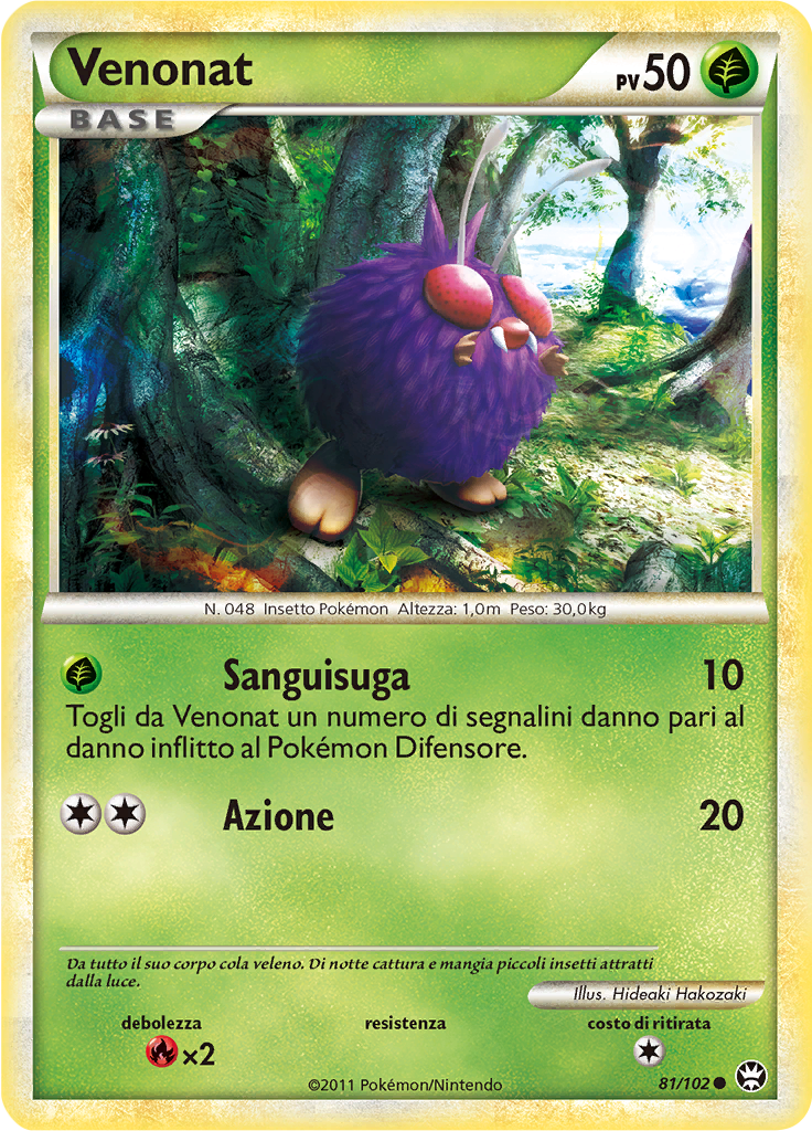 Venonat 81/102 — Battaglie Trionfali (Italian Pokémon TCG card)