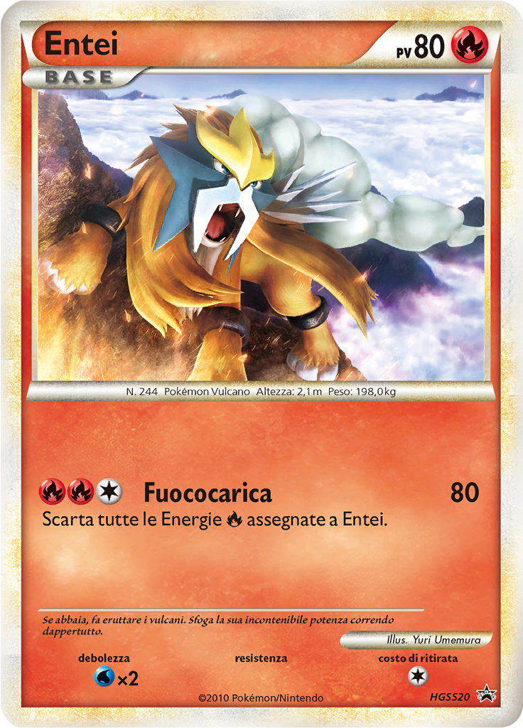 Entei HGSS20 — HeartGold & SoulSilver Promos (Italian Pokémon TCG card)