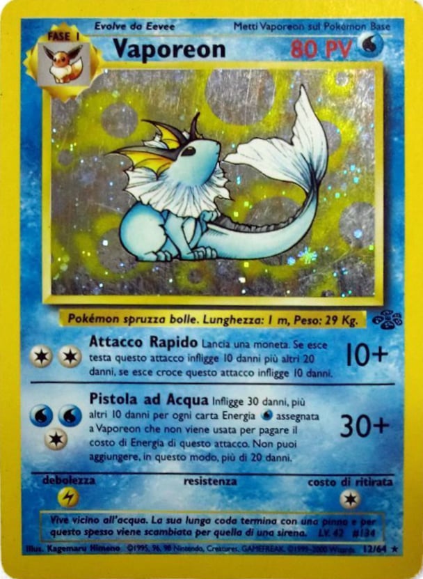 Vaporeon 028 — Jungle (Italian Pokémon TCG card)