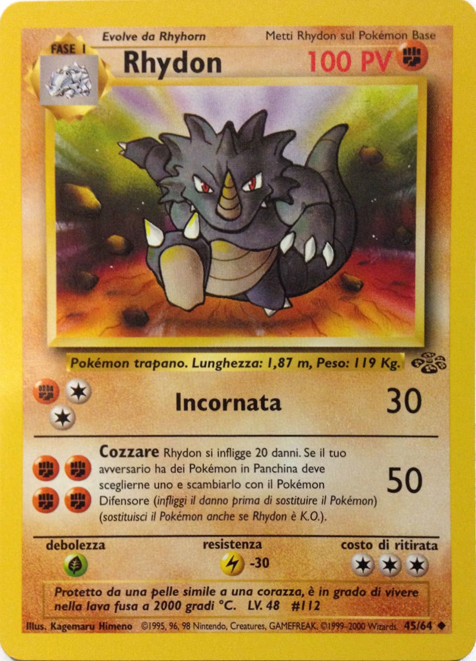 Rhydon 045 — Jungle (Italian Pokémon TCG card)