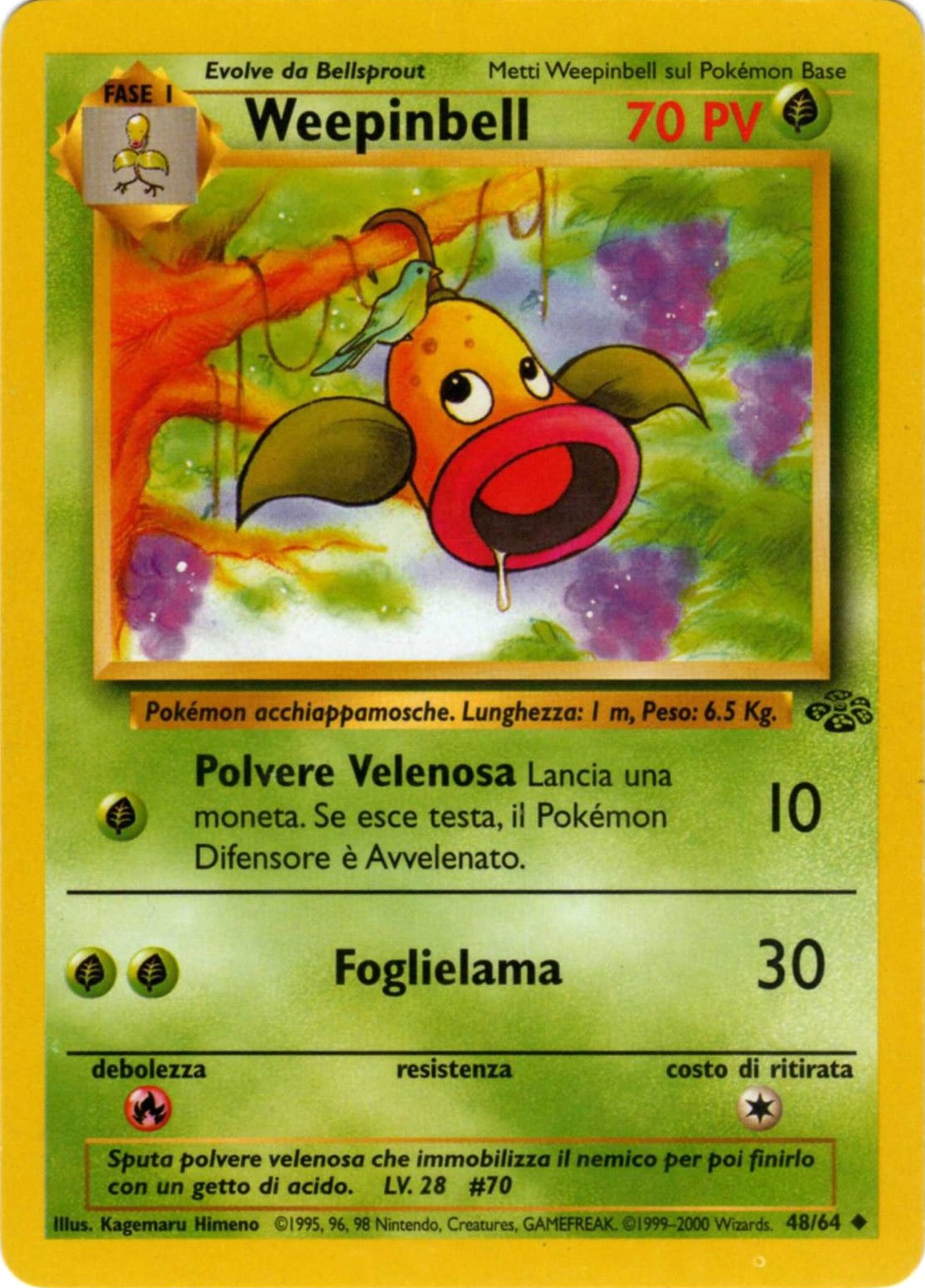 Weepinbell 048 — Jungle (Italian Pokémon TCG card)