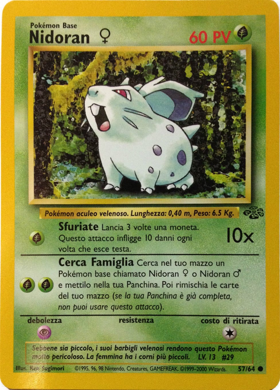 Nidoran♀ 057 — Jungle (Italian Pokémon TCG card)