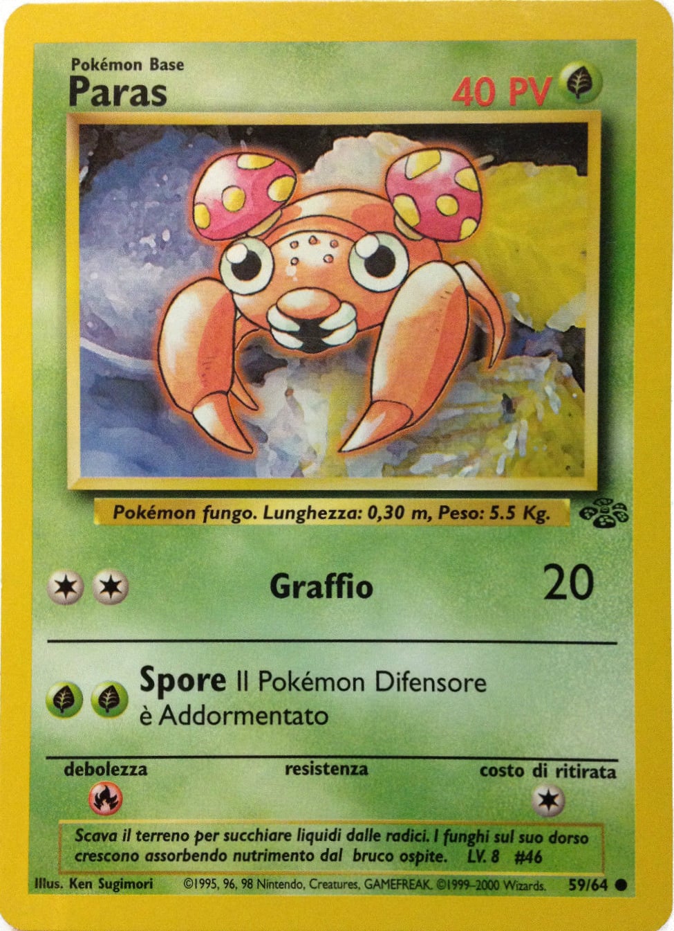 Paras 059 — Jungle (Italian Pokémon TCG card)