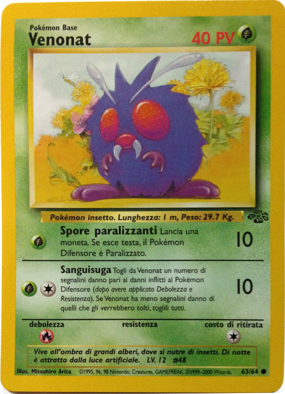 Venonat 063 — Jungle (Italian Pokémon TCG card)