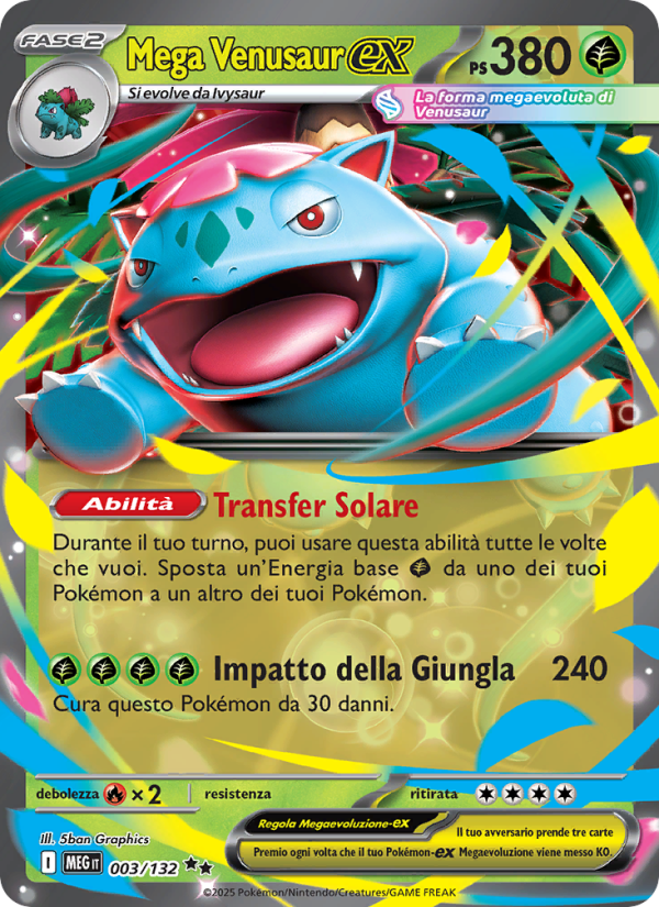 Mega Venusaur-ex 003/188 — Mega Evolution (Italian Pokémon TCG card)