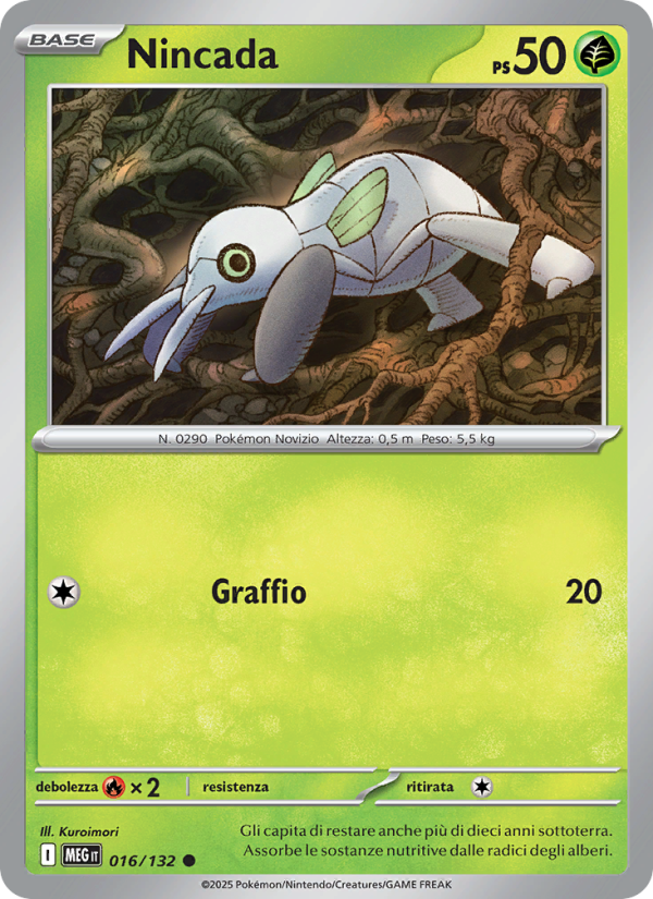 Nincada 016/188 — Megaevoluzione (Italian Pokémon TCG card)