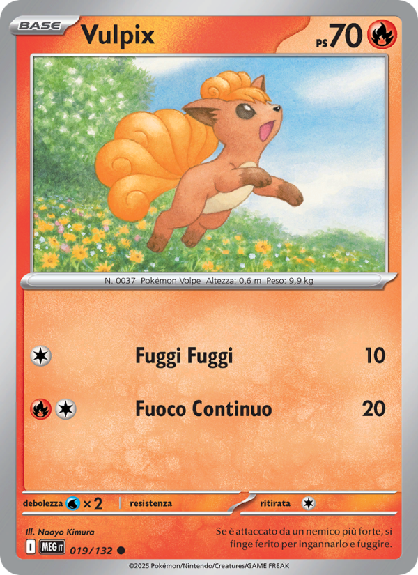 Vulpix 019/188 — Megaevoluzione (Italian Pokémon TCG card)