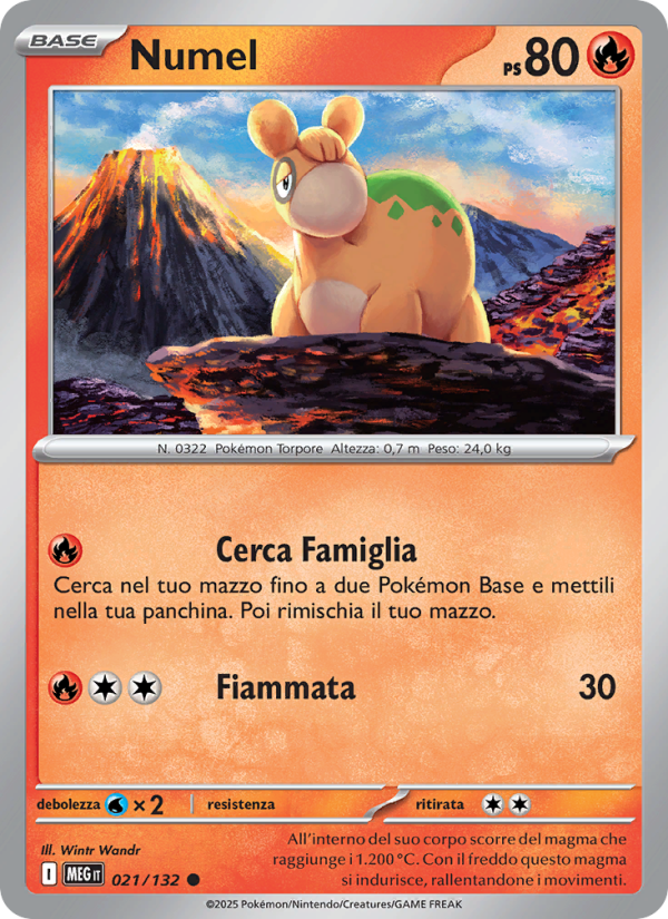 Numel 021/188 — Megaevoluzione (Italian Pokémon TCG card)