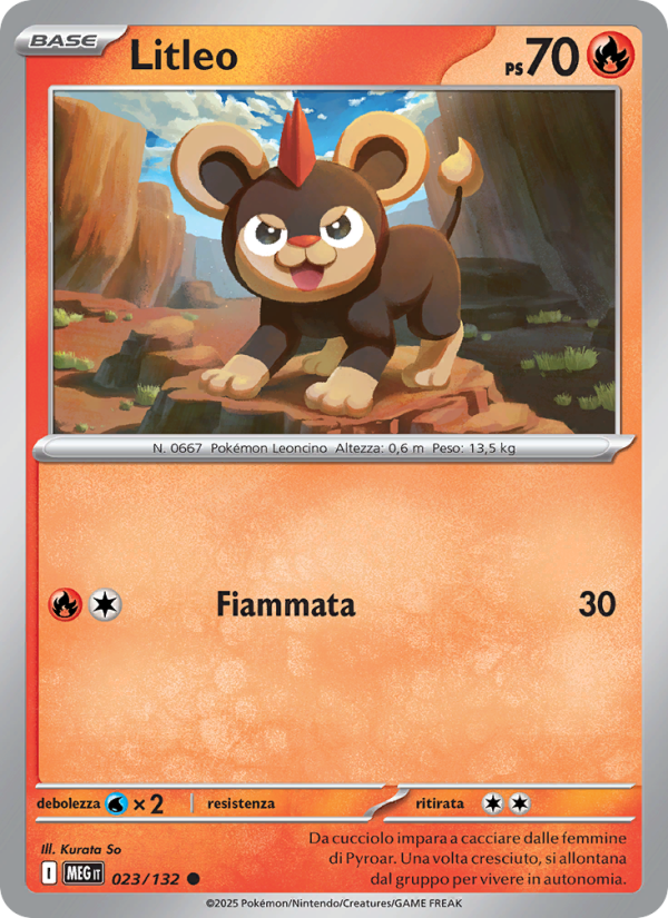 Litleo 023/188 — Megaevoluzione (Italian Pokémon TCG card)