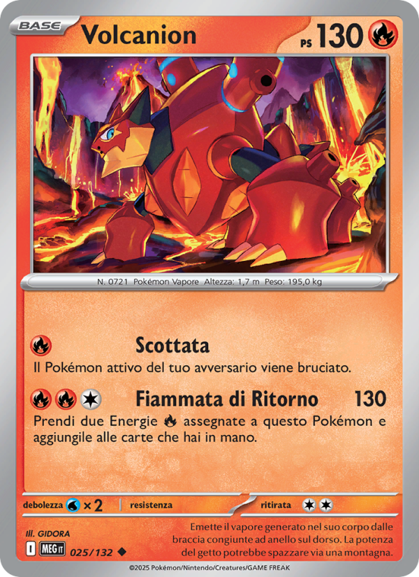 Volcanion 025/188 — Megaevoluzione (Italian Pokémon TCG card)