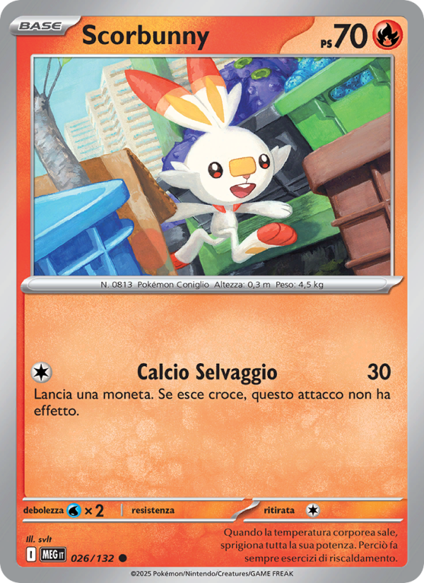 Scorbunny 026/188 — Megaevoluzione (Italian Pokémon TCG card)