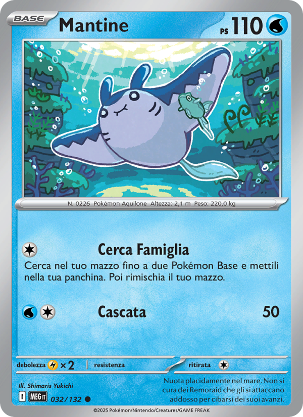 Mantine 032/188 — Megaevoluzione (Italian Pokémon TCG card)
