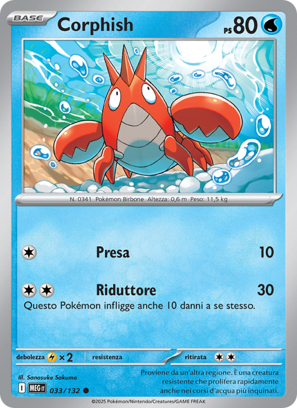 Corphish 033/188 — Megaevoluzione (Italian Pokémon TCG card)