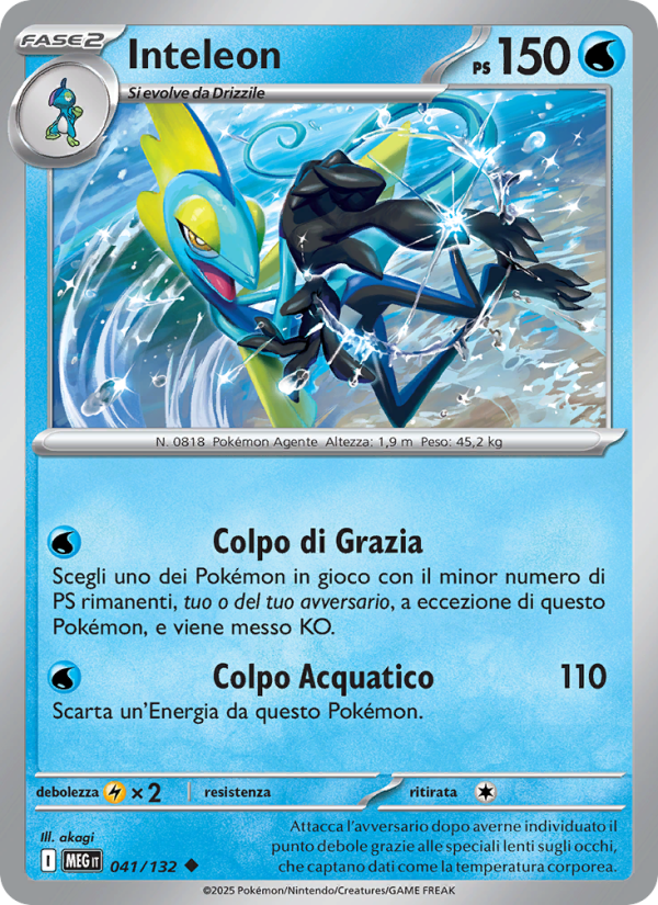 Inteleon 041/188 — Megaevoluzione (Italian Pokémon TCG card)