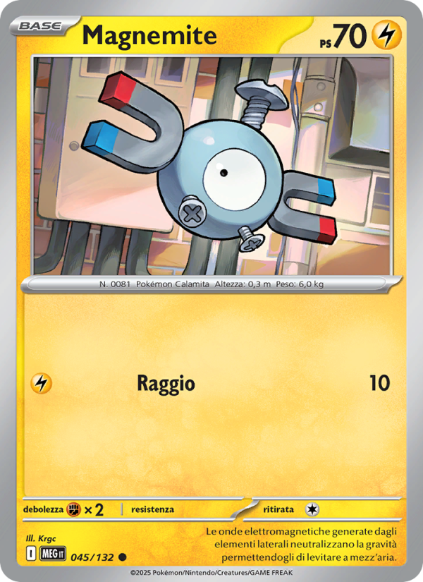 Magnemite 045/188 — Megaevoluzione (Italian Pokémon TCG card)
