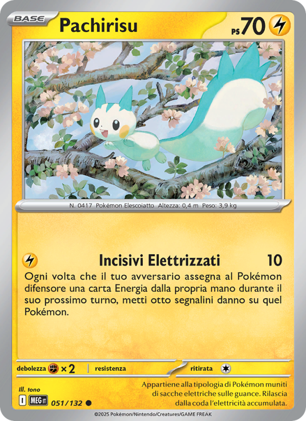 Pachirisu 051/188 — Megaevoluzione (Italian Pokémon TCG card)