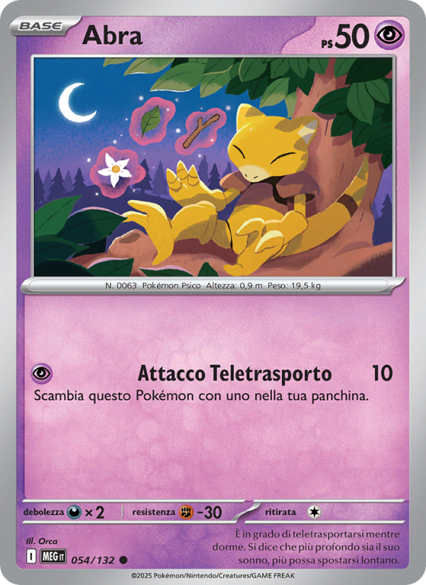 Abra 054/188 — Megaevoluzione (Italian Pokémon TCG card)