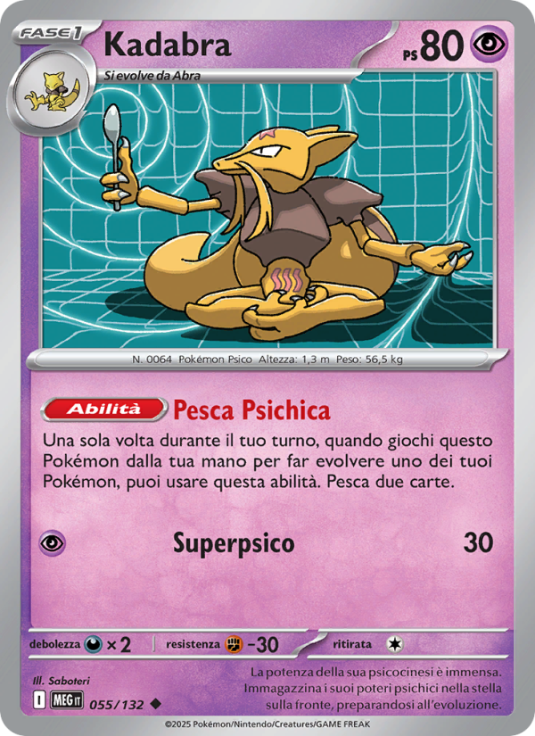 Kadabra 055/188 — Megaevoluzione (Italian Pokémon TCG card)