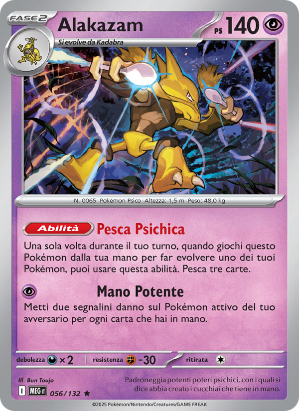 Alakazam 056/188 — Megaevoluzione (Italian Pokémon TCG card)