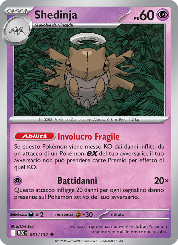 Shedinja 061/188 — Megaevoluzione (Italian Pokémon TCG card)